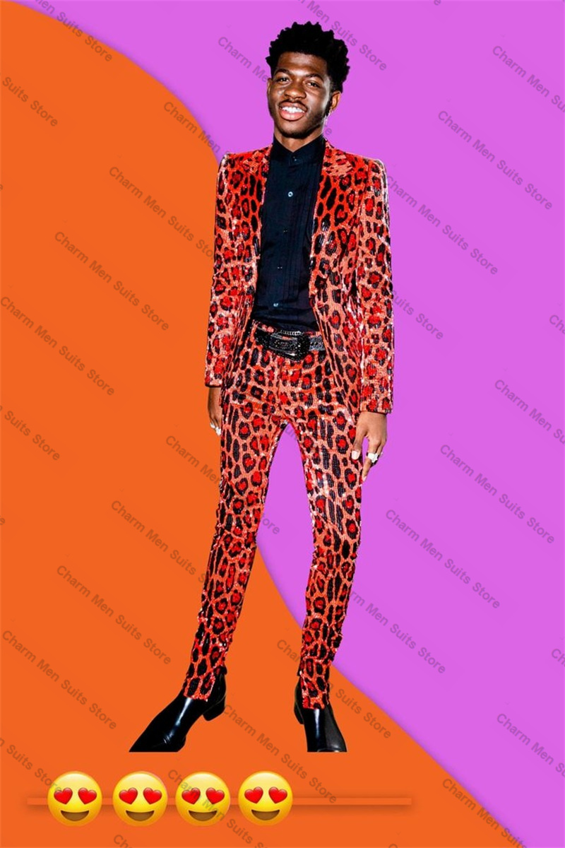 Men'S Grooming Kits - Leopard Sequins Men Suits Set 2
