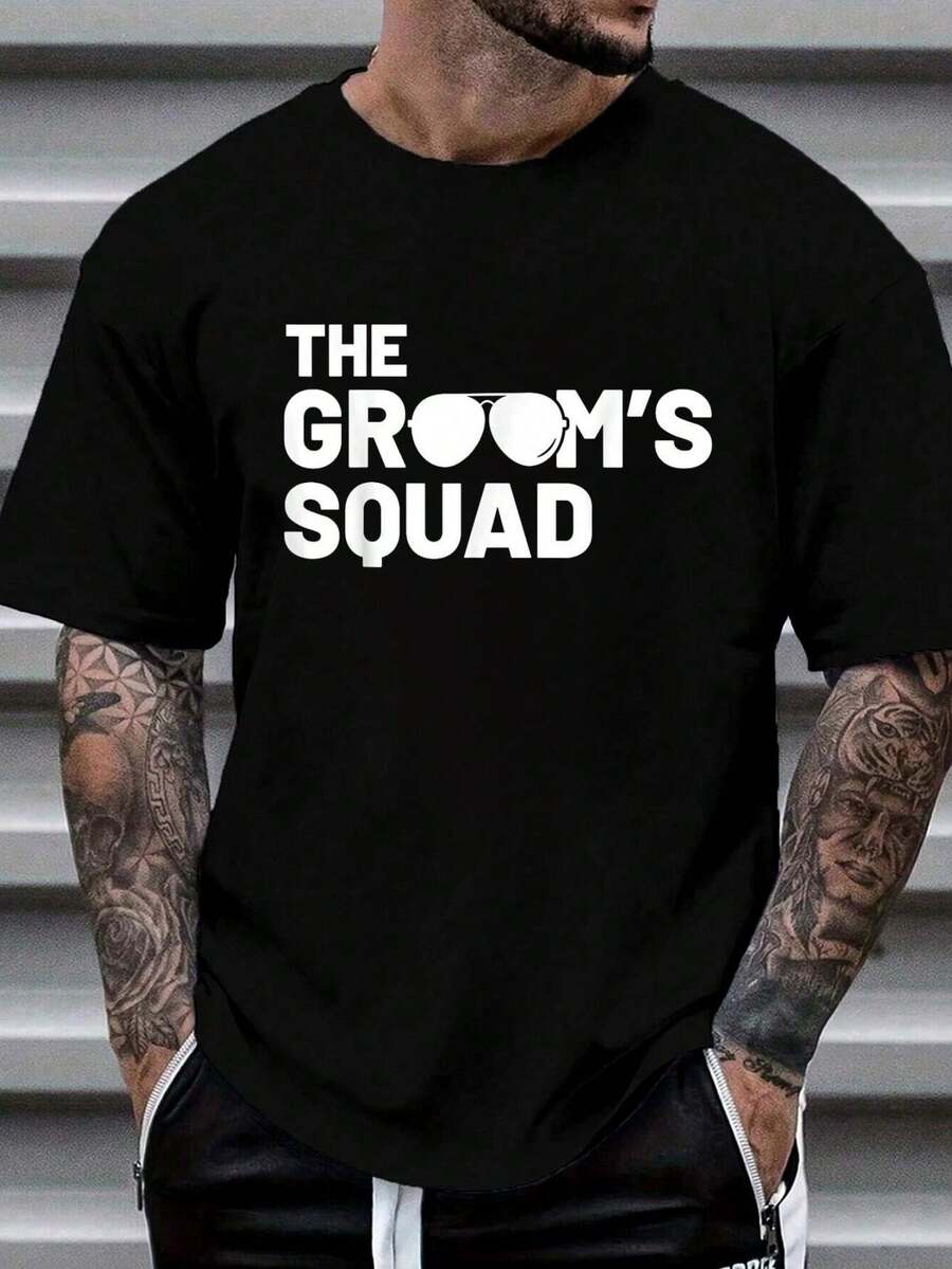 100% Cotton Groomsmen Groom Sq - Men Grooming Home 评论和价格
